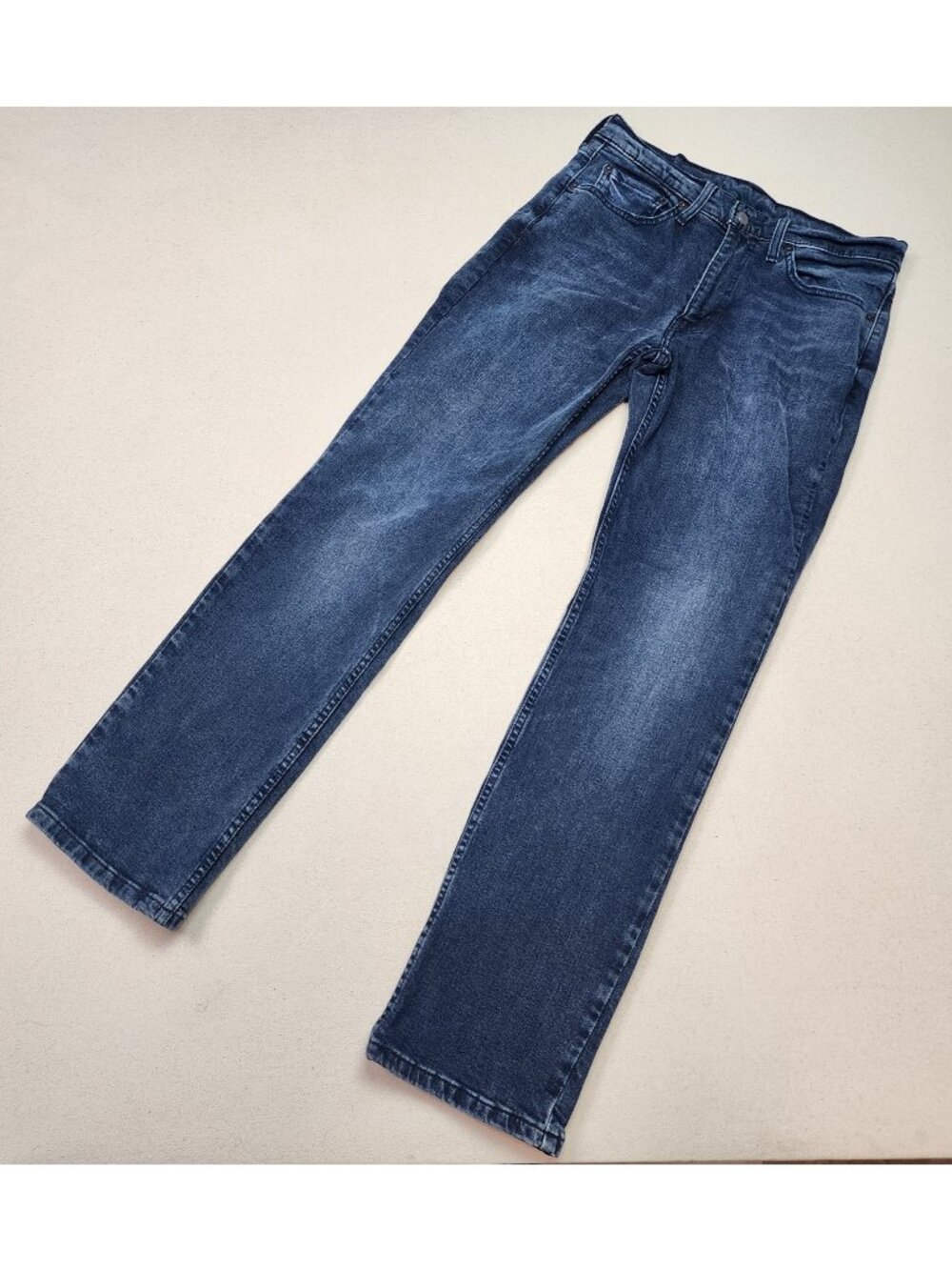 Levi's 514 Men's Mid Rise Straight Leg Dark Wash Blue Jeans Sz M 32/32